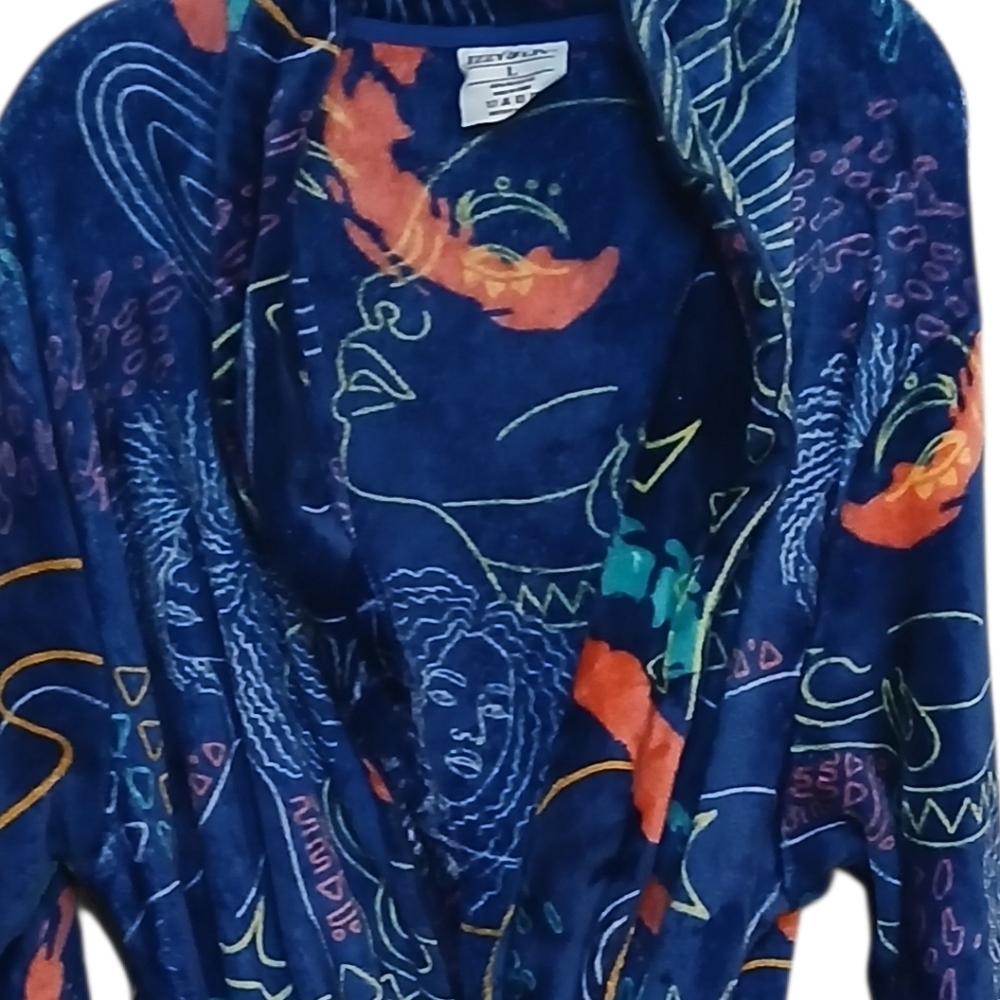 Izzy & Liv Colorful Patterned Robe Size Large - Picture 4 of 6